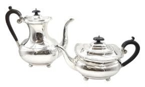 Silver coffee and teapot by Harrison Brothers & Howson