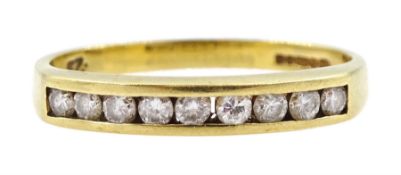 18ct gold channel set diamond half eternity ring