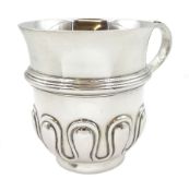 Scottish silver Arts and Crafts style silver mug by Brook & Son