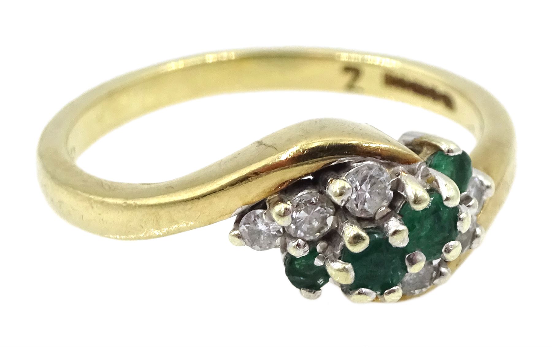Gold emerald and diamond ring - Image 2 of 2