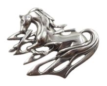 Soren Jensen white metal galloping horse brooch