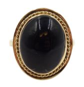 9ct gold cabochon Whitby jet ring