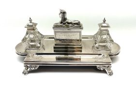 A 20th century silver plated desk stand