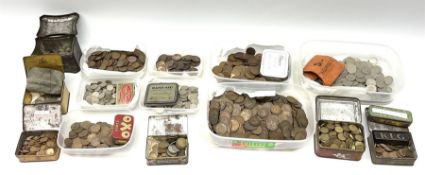 Collection of mostly Great British pre-decimal coins including Queen Victoria and later pennies
