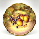 A Royal Worcester fruit painted cabinet plate