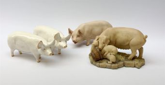 Two Beswick pig figures