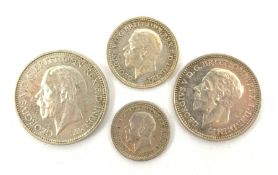 King George V 1929 Maundy money four coin set