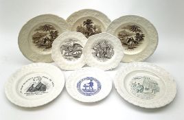 A group of eight Staffordshire nursery type plates