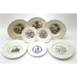 A group of eight Staffordshire nursery type plates