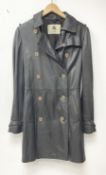 A ladies Burberry dark brown leather jacket
