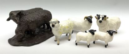 Two Beswick rams