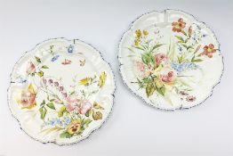 A pair of Italian faience pottery plates