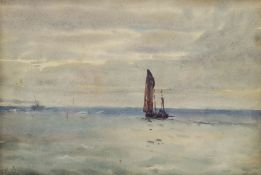 Frank Henry Mason (Staithes Group 1875-1965): 'Mist' - Fishing Boat in Open Sea, watercolour signed