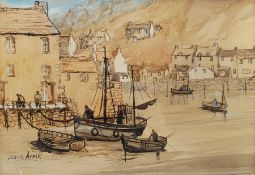 Lester Atack (British 1900-1973): 'The Habour Polperro' and 'Wheal Friendly Mine St Agnes' Cornwall,