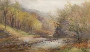 JW (British 19th/20th century): 'In The Gorge Lydford Dartmoor', watercolour signed with monogram, t