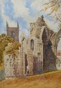 W Ainsley (British early 20th century): 'St Mary's Abbey York', watercolour signed titled and dated