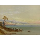 T Wilson (19th century): Middle Eastern Coastal scene, watercolour heightened in white signed and da