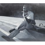 Peter J Bailey (British 1951-): Jazz Series - 'Poumi... Valley Bridge' Scarborough, oil on canvas si