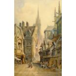 Charles James Keats (British 19th century): 'Rouen', watercolour signed, titled and dated 1885, 49cm
