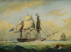 School of Nicholas Condy (British 1816-1851): British Revenue Cutter, oil on board unsigned 26cm x 3