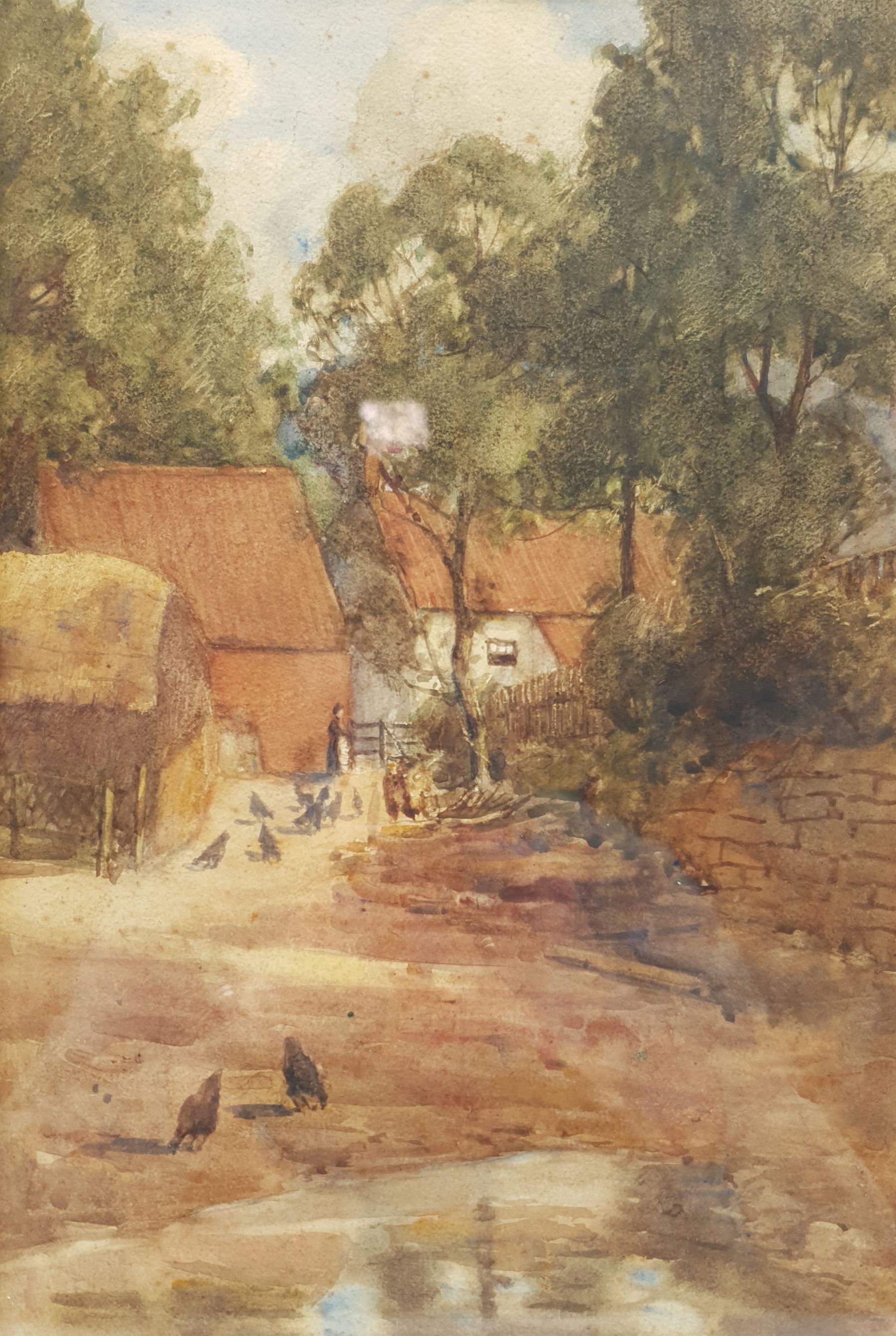 English School (Early 20th century): Poultry in the Farmyard, watercolour unsigned, inscribed McEwan