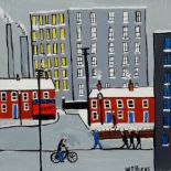 William Findley Burns (Northern British 1949-): 'Mill Town', oil on canvas signed, titled verso 30cm