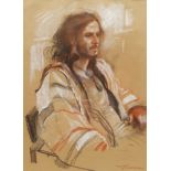 Colin S Frooms (British 1933-2017): 'Richard - Study of Man in a Jacket', mixed media signed, titled
