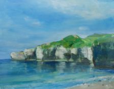 Malcolm Ludvigsen (British 1946-): 'Flamborough Head', oil on canvas signed, titled signed and dated