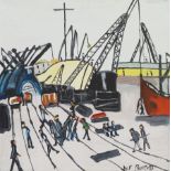 William Findley Burns (Northern British 1949-): 'The Shipyard', oil on canvas signed, titled verso 3