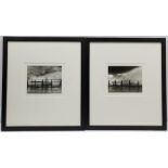 Graham Lowe (British Contemporary): 'Wave I & II - Sandsend', pair photographic prints signed and ti