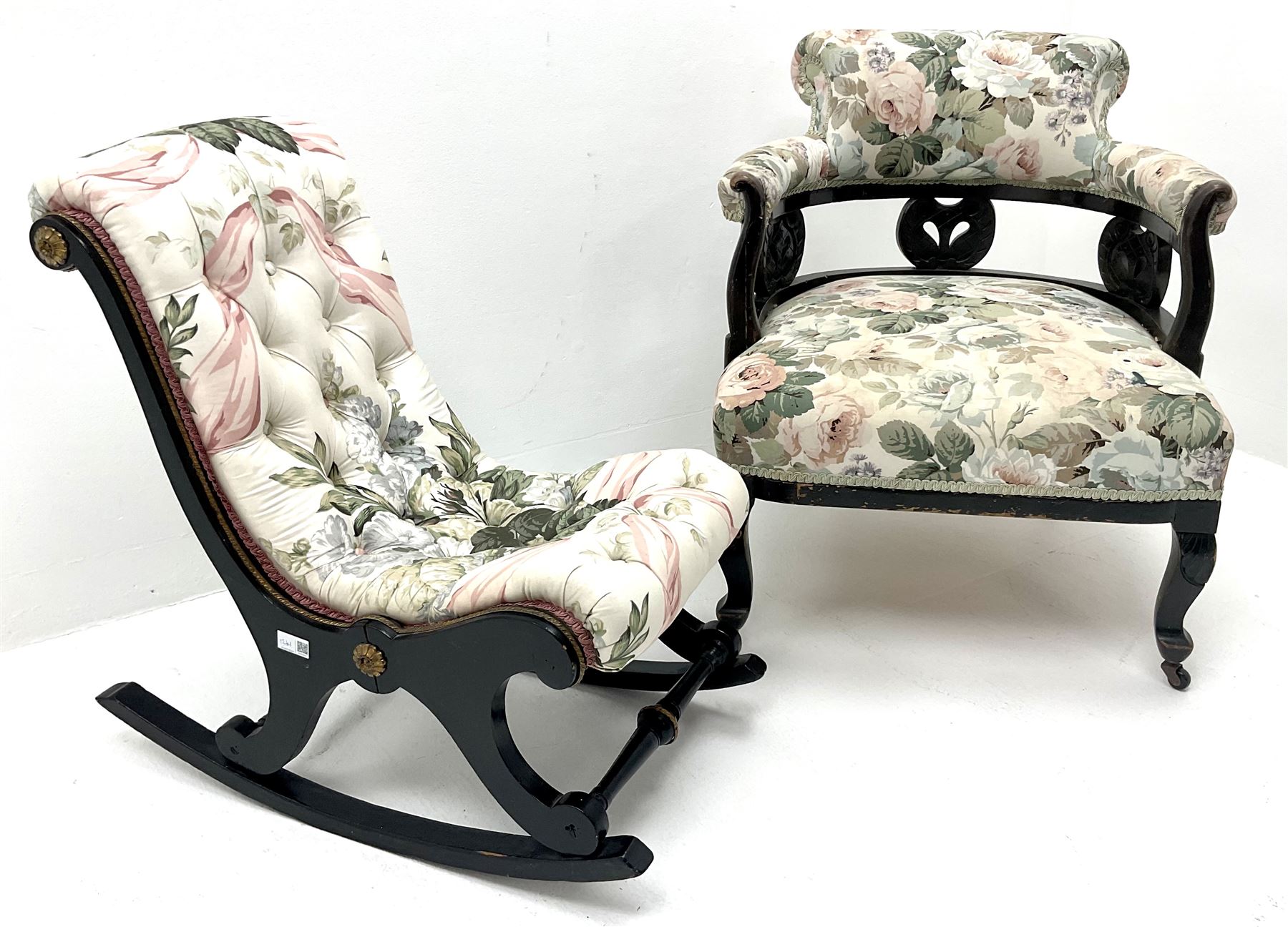 Early 20th century tub shaped armchair