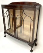 Early 20th century mahogany bow front display cabinet