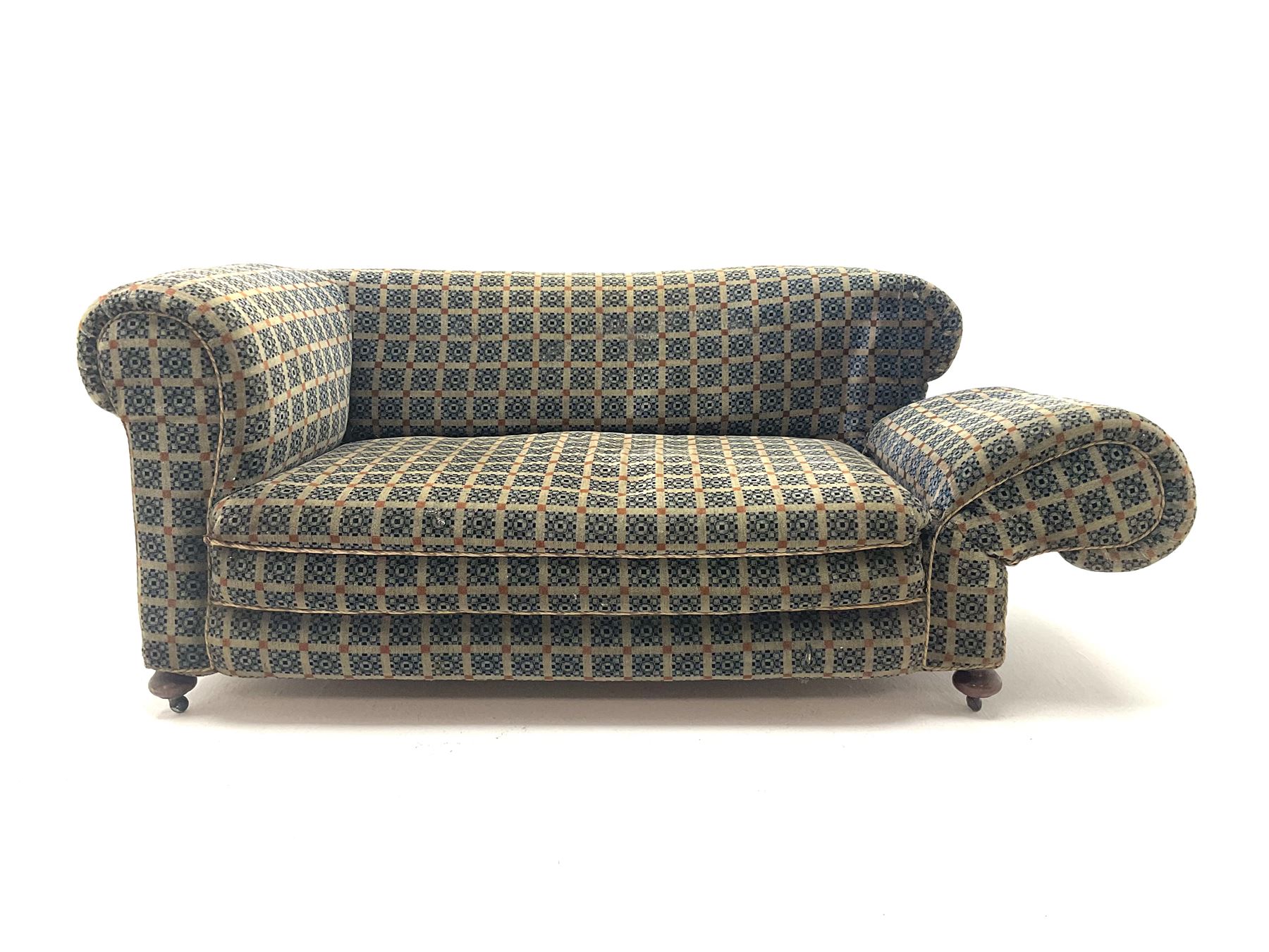 Early 20th century two seater drop arm sofa - Image 2 of 4