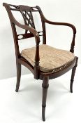 Edwardian inlaid elbow chair