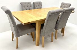 Light oak extending dining table