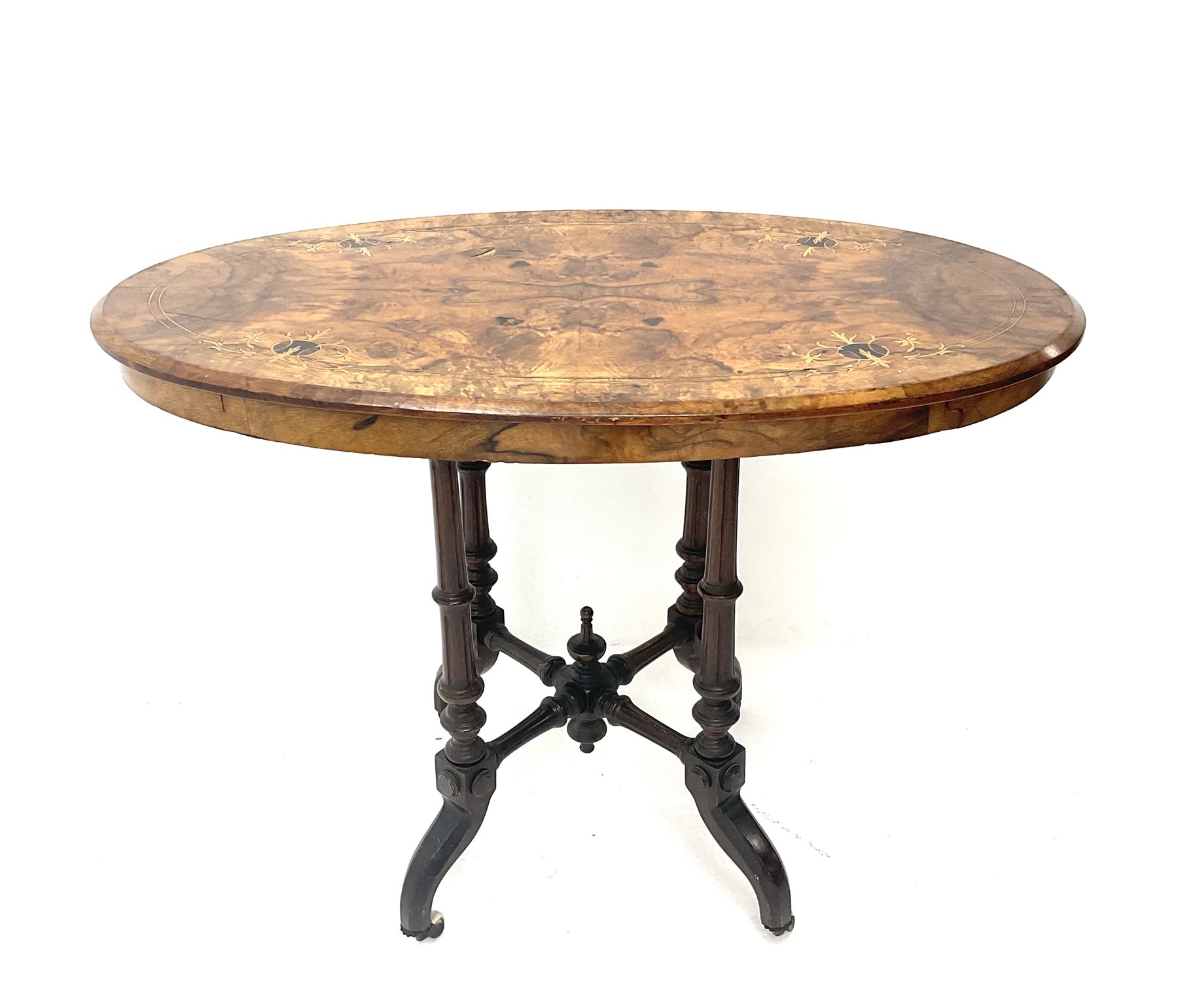 Victorian walnut occasional oval table