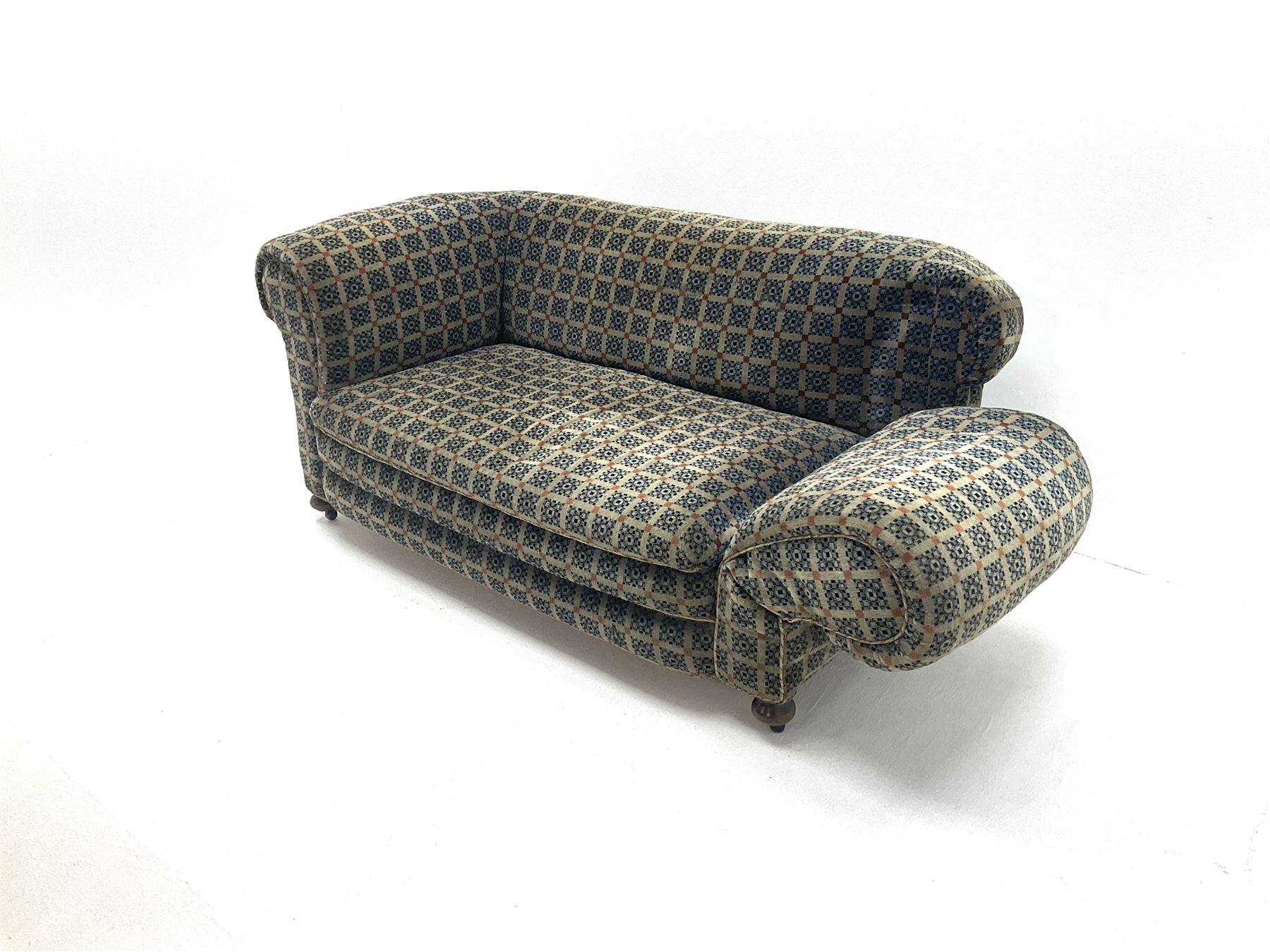 Early 20th century two seater drop arm sofa - Image 3 of 4