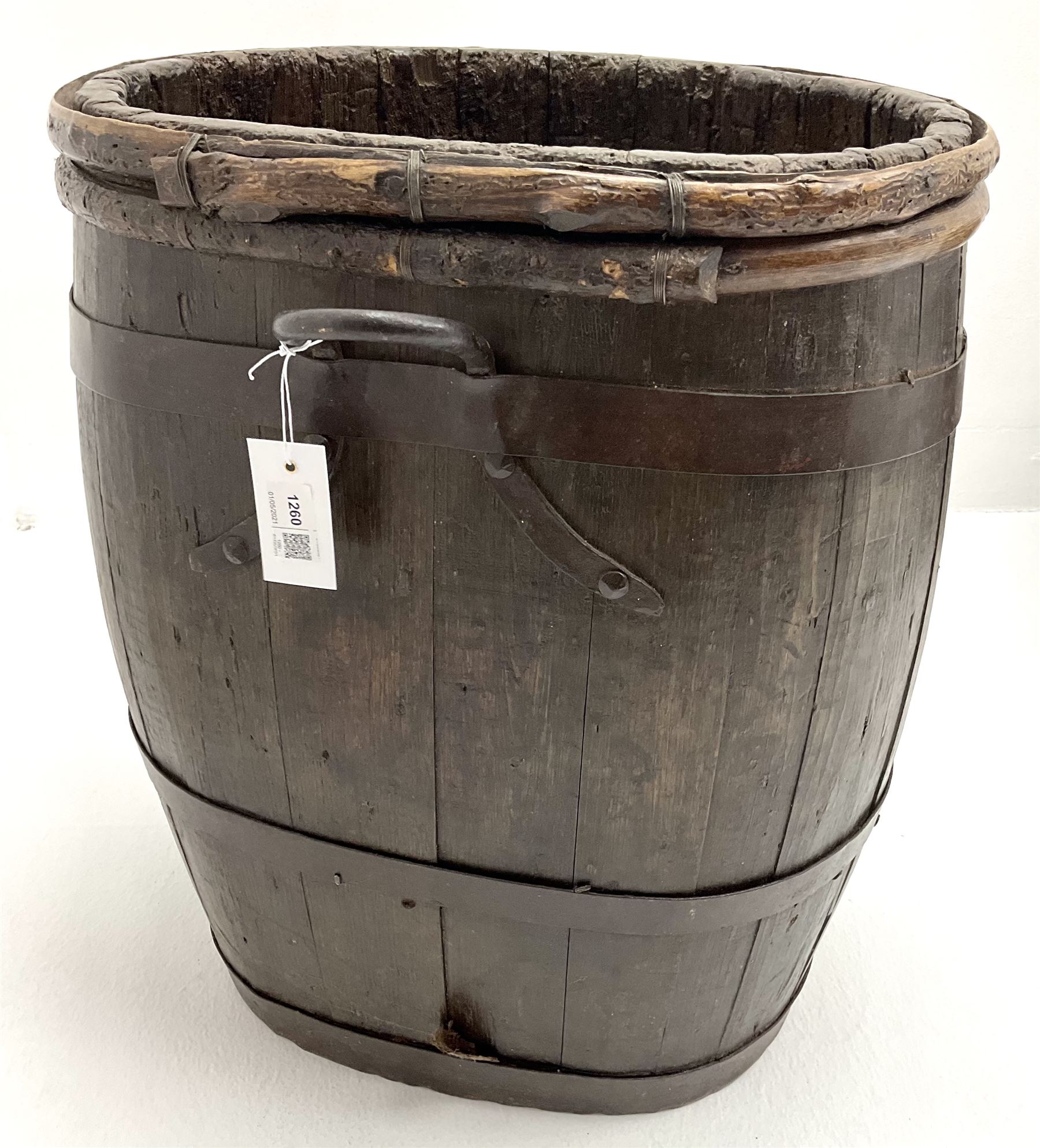 19th century coopered barrel - Image 3 of 3