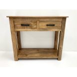 Contemporary hardwood side table