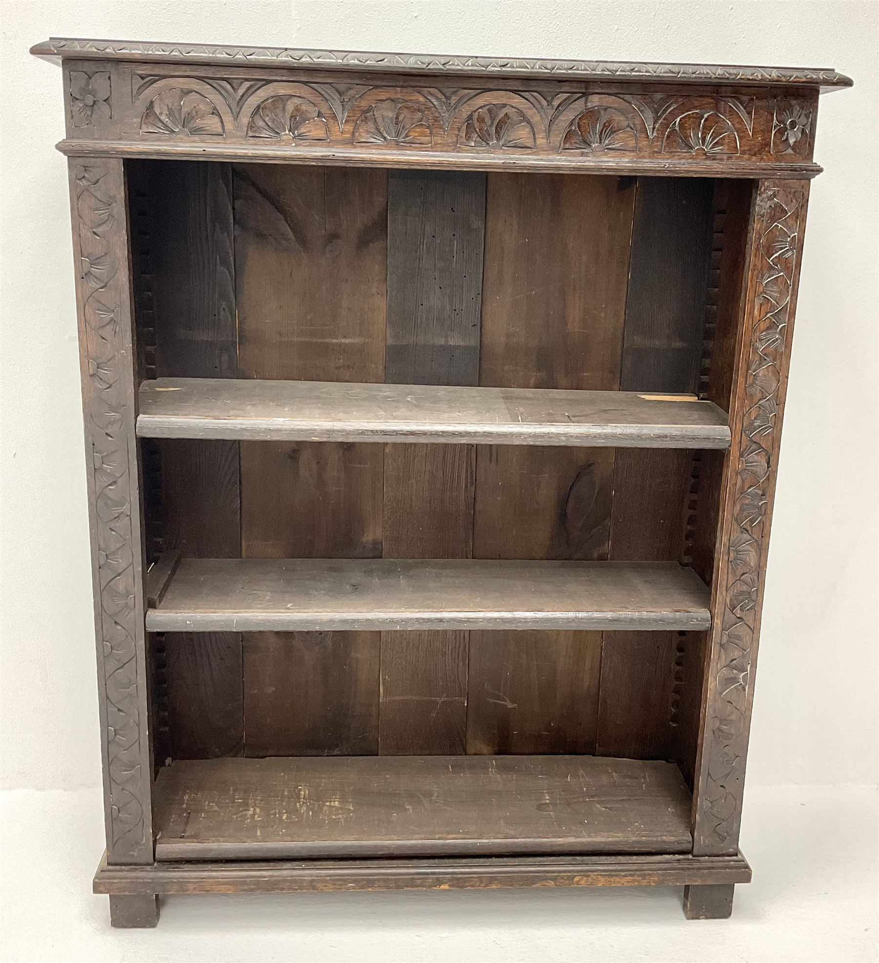 Victorian heavily carved oak bookcase - Image 2 of 3