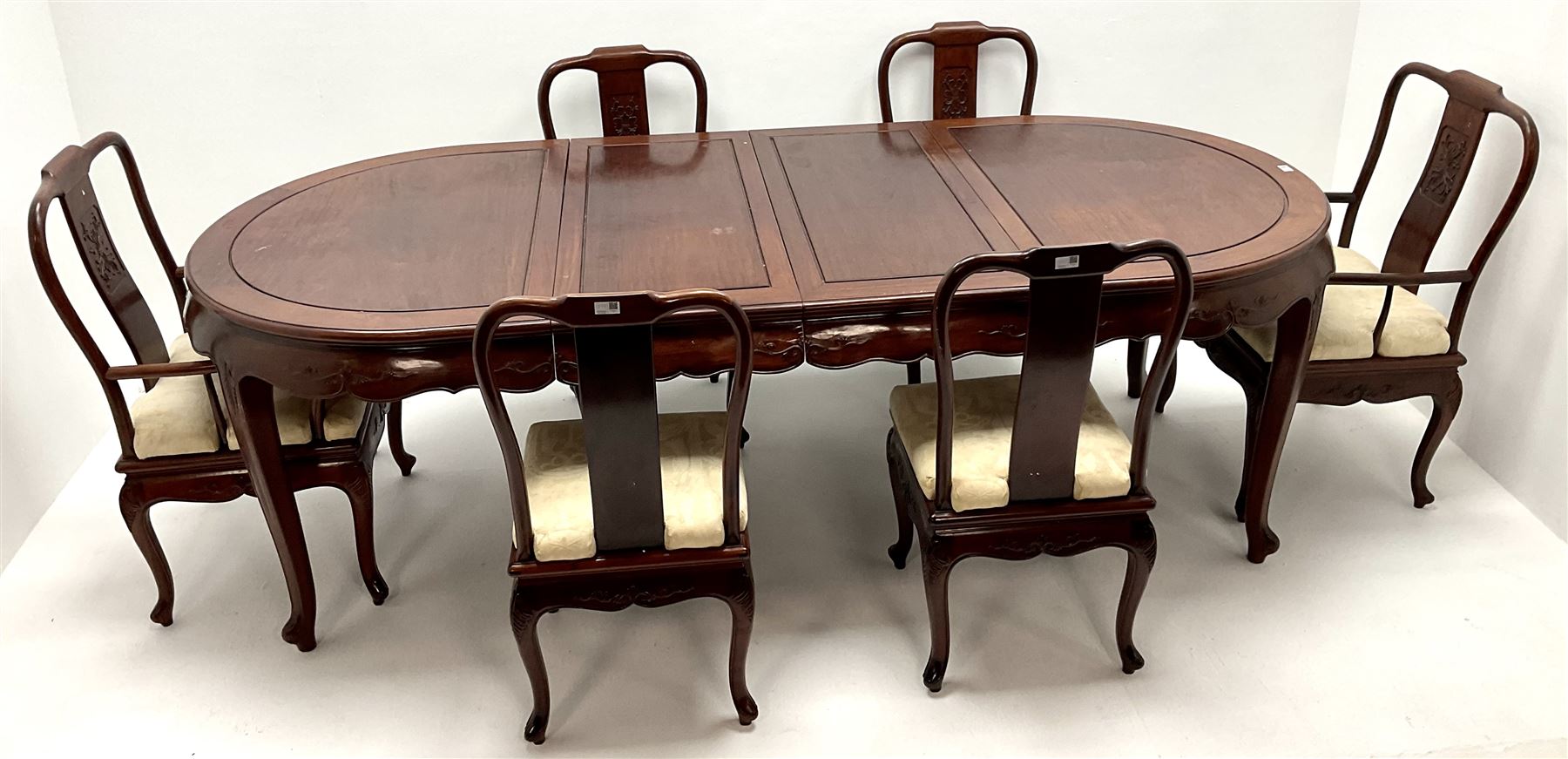 Chinese rosewood extending dining table - Image 3 of 4