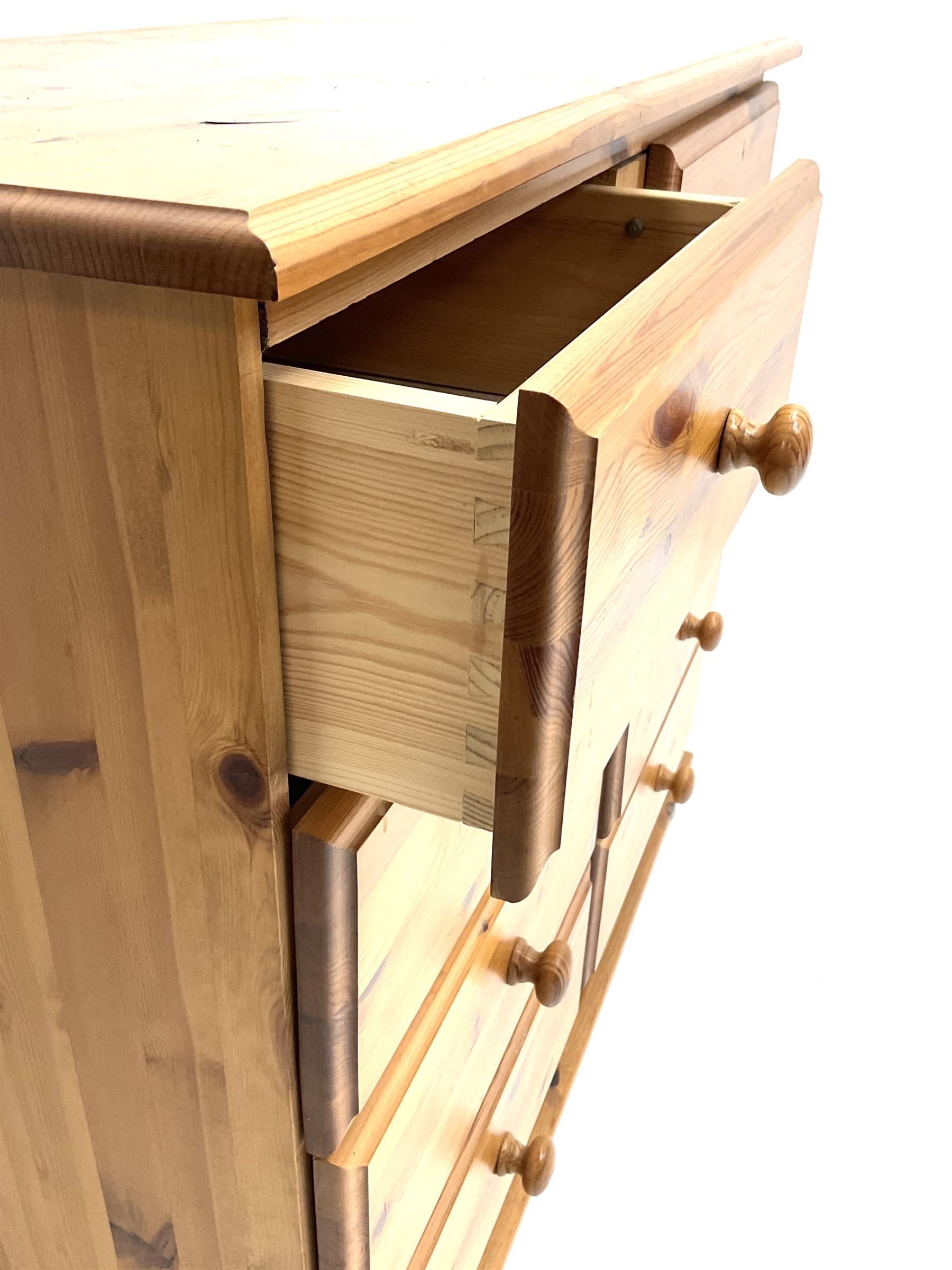 Polished pine chest fitted with eight drawers - Image 3 of 3