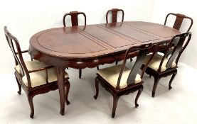 Chinese rosewood extending dining table