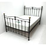 Victorian style 4� 6� metal framed double bedstead with mattress