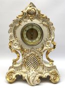 Late 19th century French ceramic mantel timepiece clock