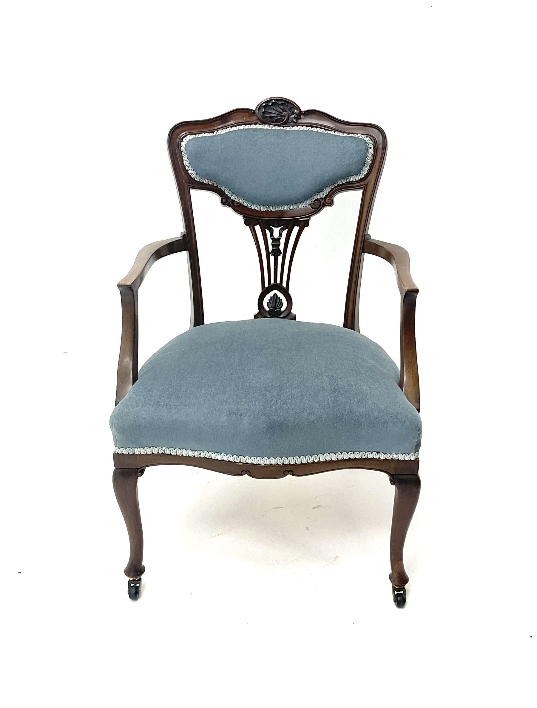 Late Victorian mahogany armchair