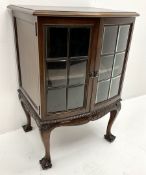 Small 20th century mahogany bow front display cabinet