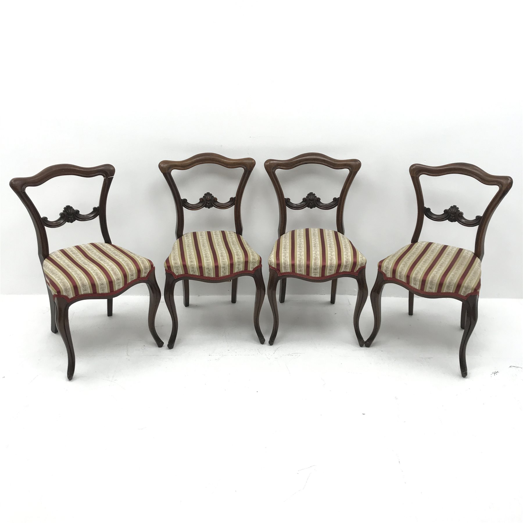 Set four 19th century rosewood chairs - Image 2 of 5