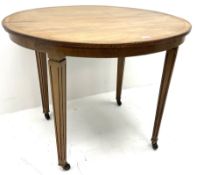 Edwardian inlaid satinwood oval window table