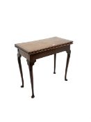 19th century mahogany fold-over card table